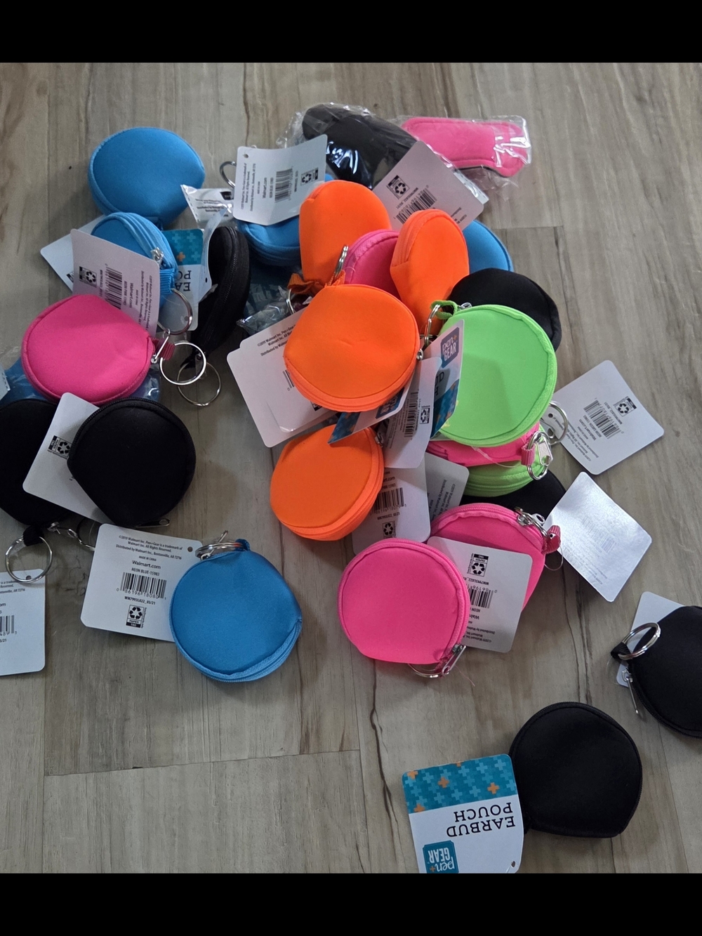 Neoprene Zipper Earbud Cases And Hand Sanitizer Keychain Sets